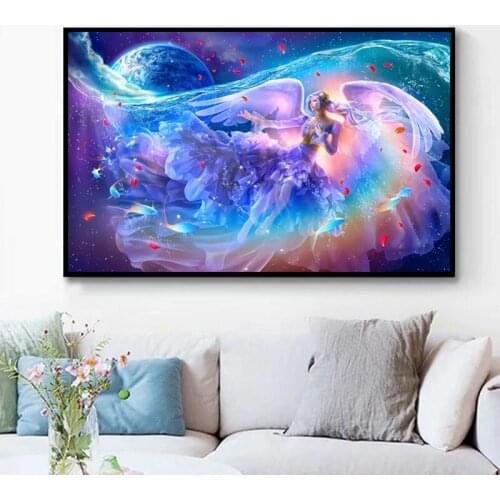 Diamond Painting Anime Angel Full Round Square Embroidery Rhinestone Fantasie Picture Mosaic Accessories Cross Stitch Kits Decor
