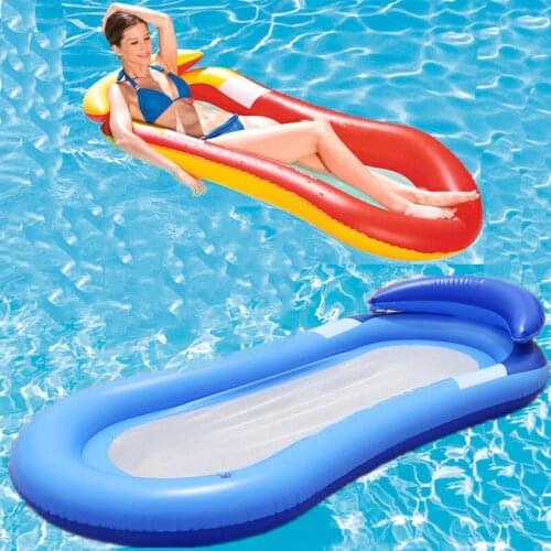 Pool Inflatable Hammock Floatings Row Inflatable Floating Bed Chair Swimming Pool Foldable Inflatable Hammock Bed Beach Party