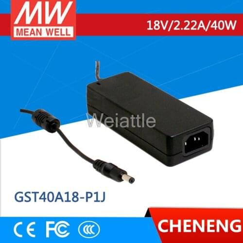 MEAN WELL original GST40A18-P1J 18V 2.22A meanwell GST40A 18V 44W AC-DC High Reliability Industrial Adaptor