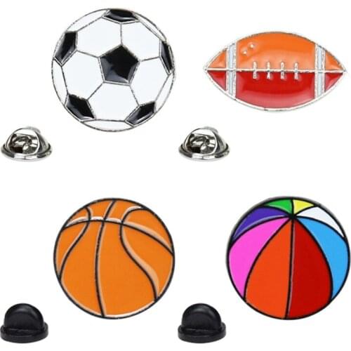 Cartoon Brooch Basketball Football Pins Metal Badge Sports Series Pin Jewelry Cute Accessories Gift Men булавки для насекомых