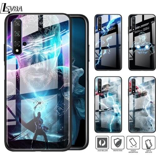 Marvel Avengers Super Hero Thor For Huawei Honor 30 20 10 9X 8X Lite Pro Plus Tempered Glass Shell Phone Case Cover