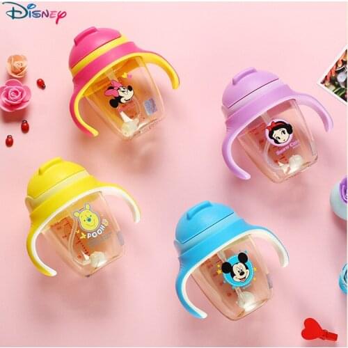 Disney Baby New PPSU Learn To Drink Cup Drinking Water Bottle With Straw Handle Dual-use Leak-proof Choking-proof
