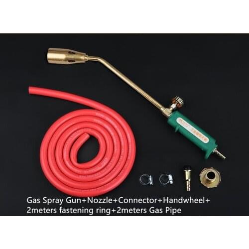 Gas Heating Torch Fire Gun LPG Gas Torch Gun Blowtorch Gas Spray Gun Flame Thrower+Gas Pipe+Nozzle+fastening ring +connector