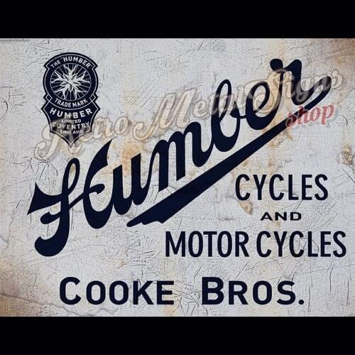 Humber cycles and motor cycles METAL TIN SIGN POSTER WALL PLAQUE
