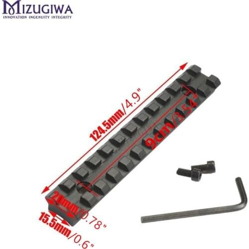 Scope Mount 12 Slots 124.5mm 4.9" Screws Curve Rifle Picatinny Rail Round Bottom 20mm Weaver Mount Base Install Scope Pistol