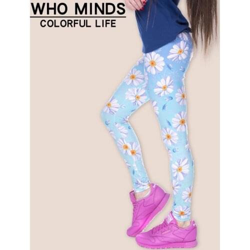Daisy Blue Ombre Sexy Legging Anti Cellulite Elasticity Fashion Push Up Fitness Gym Leggings Women Pants Stacked Slim Legins