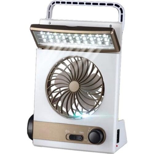 Multi-function Outdoor Solar Light With Fan Flashlight Portable 30 LEDs Table Lamp Rechargable Solar Power Fan