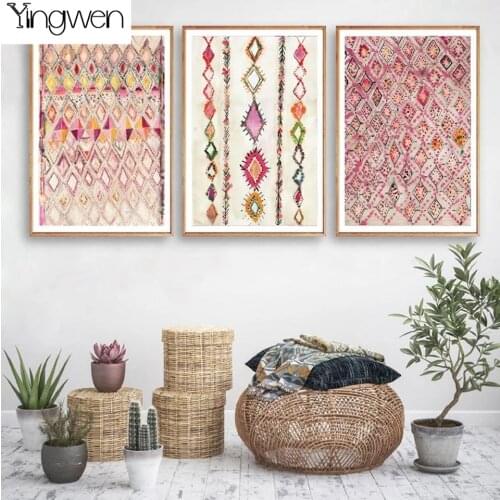 Diy 3pcs Diamond Painting Bohemian Art Watercolor Art Triptych Mosaic Cross Stitch Embroidery Full Square Round Drill Decoration