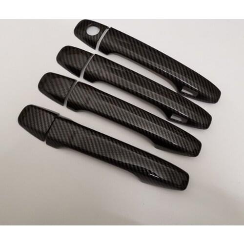 Carbon Fiber Printed Exterior Door Handle Cover Sticker Moulding Trim for Subaru Forester 2013 2014 2015 2016 2017 2018 Styling