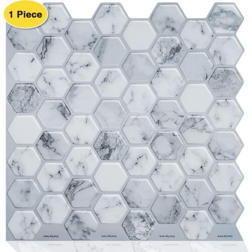 Erzaa 12x12 Inch Self adhesive Peel and Stick Backsplash Mosaic Tile Stickers for Kitchen