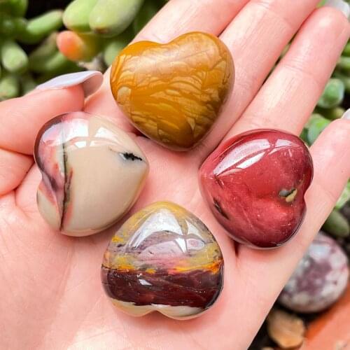 Natural Egg Yellowstone Heart Shape Massage Crystal Mineral Reiki Healing