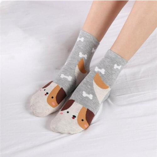 Women Socks Puppy Print Unisex Stock Puppies Animals Pattern Beautiful Dog Pattern Socks Fashion Style Cute Socks Hot Sale