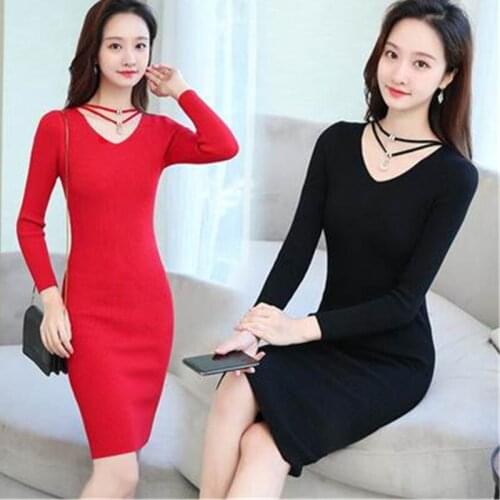 2020 The New Autumn Winter Korean Fashion Pullover Sweater Women Mid-Length Slim All-match Thicken knitting Sweaters Female A249