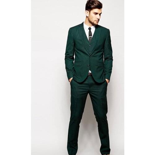 New Fashion mens suits New Custom Made Green Men Suit terno slim fit Groommen Wedding Suits Formal Tuxedos 3 Piece