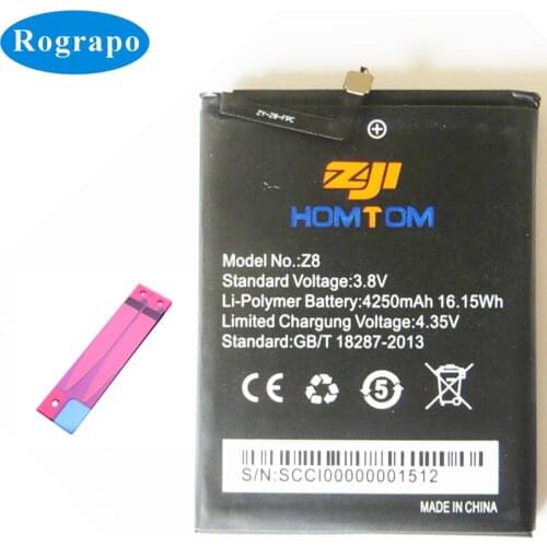 New 3.8V 4250mAh Z8 Replacement Original Battery Baterij Batterie For HOMTOM ZOJI Z8 Mobile Phone Batteries Accumulator