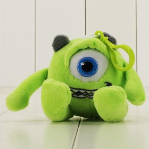 12cm Mike Wazowski Plush cartoon doll toy Hot Movie Mike soft stuffed cute cotton doll keychain toy for Christmas gift