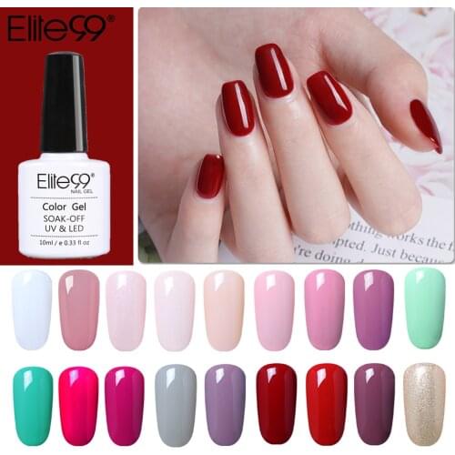 Elite99 Soak Off 10ml Pure Color UV Gel Nail Polish Vernis Semi Permanent Nail UV Polish Hybrid Varnish Nail Art Manicure Nails