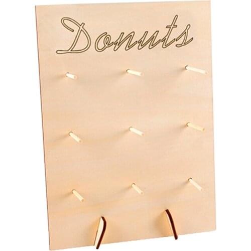 Promotion! 2Pc Donut Stand Wooden Candy Sweet Doughnut Holds Party Favour Storage Rack (A)