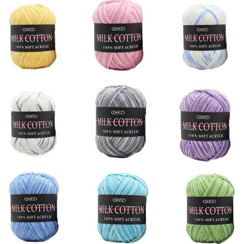 Yarn Hand-Woven Rainbow Cotton Cake DIY Ball Wool Gradient Color Yarn Segment Dyed Crochet shawl blanket Hand knitted Fancy Yarn