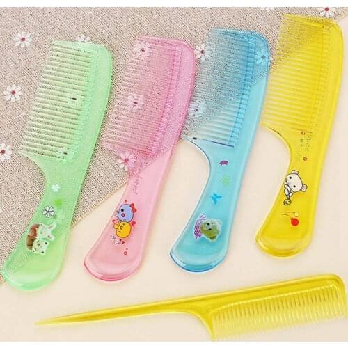2Pcs/Set Baby Brush Comb Cute Boy Girl Kids Gentle Soft Hair Brush Comb Set Newborn Babies Plastic Anti-static Cartoon Comb Sets