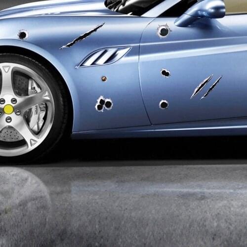 Realistic Bullet Hole 3D Simulation Scratch Sticker Decals Car Styling For Mercedes Benz AMG W202 W204 W211 W210 W212 CAL GLA ML