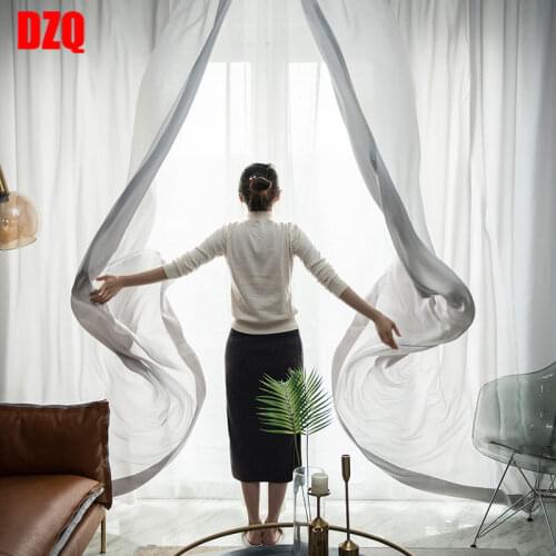 Nordic simple high-end super soft chiffon yarn, light transmission, privacy protection, custom window screen tulle curtains
