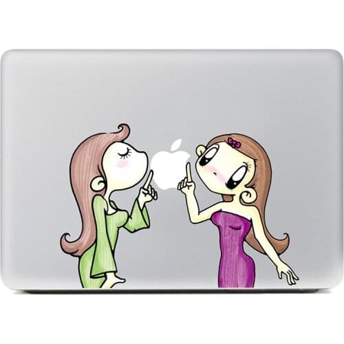 Two lovely sisters Vinyl Decal Sticker for DIY Macbook Pro / Air 11 13 15 Inch Laptop Case Cover Sticker
