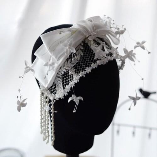 Vintage Lace Brides Headbands Tiaras Bowknot Bridal Hairbands Wedding Hair Accessories