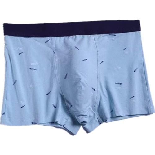 4 Pieces Of Four Seasons Mid Waist Mens Popular Loose Size Four Legged Pants Fashion Pure Cotton Breathable Boxing Underwear