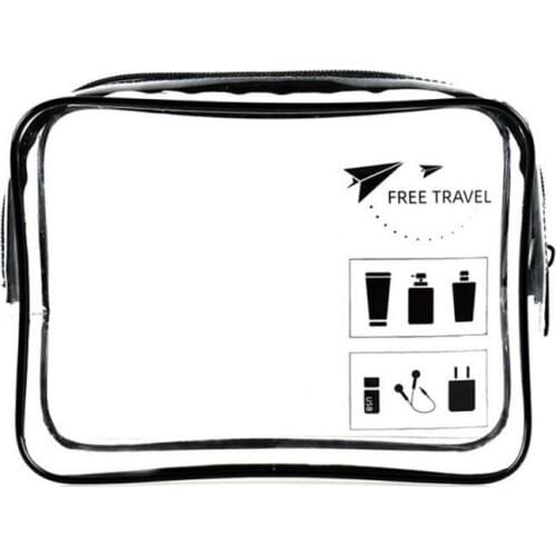 1pcs Transparent Portable PVC Makeup Cosmetic Bag Transparent Travel Outdoors Waterproof Environment-Friendly Bag Storage Bag