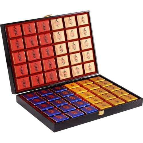 4 Classics WuYi Rock Tea Giftbox Da Hong Robe, Cinnamon, Daffodil, Perfumed Orchid, Handmade, China Organic Green Health Food