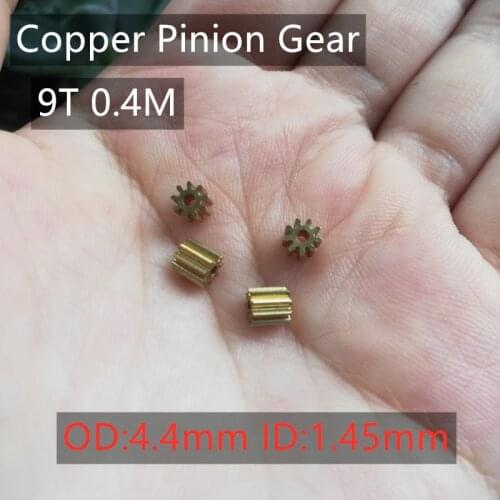 4pcs/lot 91A 92A 91.5A 0.4M Copper Pinion Gear 9 Teeth 1mm 2mm 1.5mm Shaft Metal Gears Motor Parts Accessory