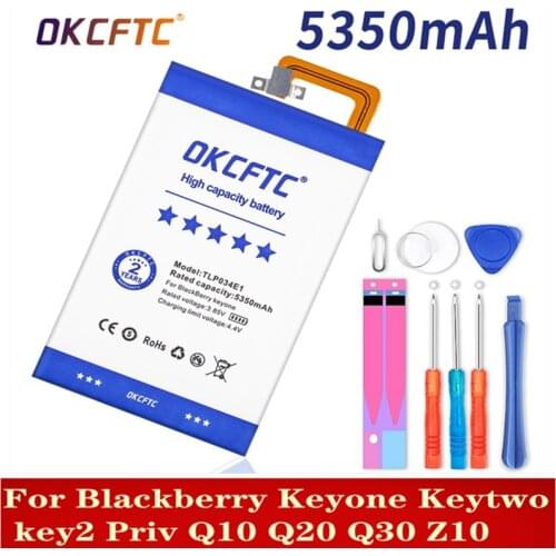 OKCFTC High-capacity safety battery For Blackberry Keyone Keytwo key2 Priv Q10 Q20 Q30 Z10 LS1 TLP034E1 BAT-58107-003 Battera