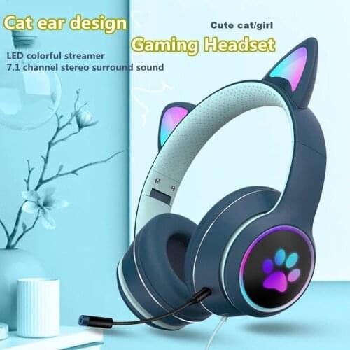 AKZ-022 Wired Headset Gamer PC 3.5mm PS4 Headsets With Mic ENC Noise Reduction HiFi 7.1 Channel RGB Wired Headphone 2021