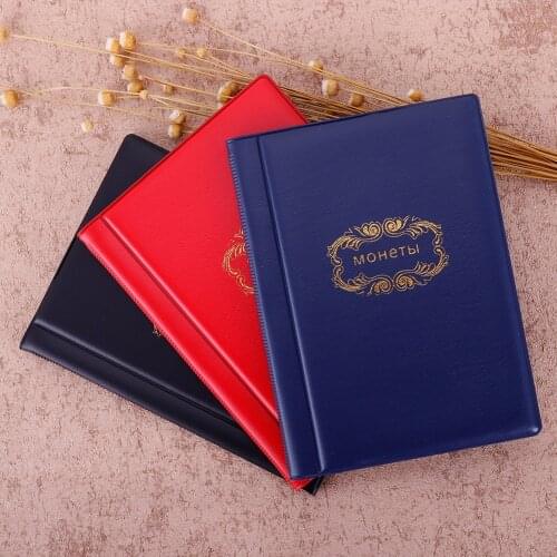 Russian Coin Album 10 Pages 120 Pockets Coin Collection Book Coin Holder Mini Hand Size Album Book 3 Colors #255297