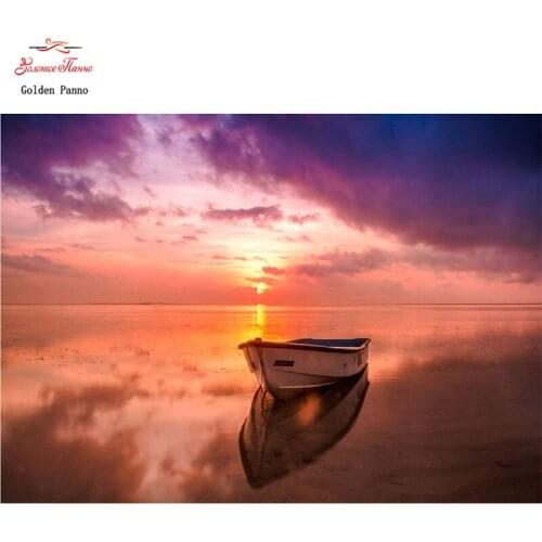 Diamond Painting Full Square 5D Diy Daimond Embroidery Diamant Mosaic Sale Displasy Broderie Diamant Drift boat Scenery 02