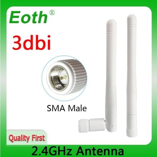 2.4GHz wifi Antenna 3dbi SMA Male connector Aerial 2.4G antena wi fi antenne White antennas for Wireless wi-fi Router