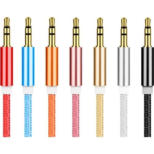 1pc Male to male 35mm audio aux cable 1m 35 jack to 3 5 mm jack Car aux cable for iPhone headphone beats speaker aux cord MP34