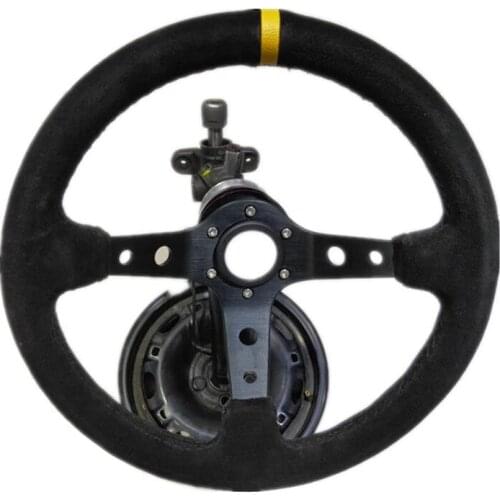 Car Retrofit Racing Deep Concave Round Leather Steering Wheel 14-Inch 350MM Drift Turn Leather Turn Steering Steering Wheel