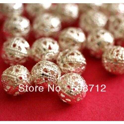 Free shipping!!!!! wholesale 1000pcs 10mm Silver Plated FILIGREE BEADS/End Spacer Beads