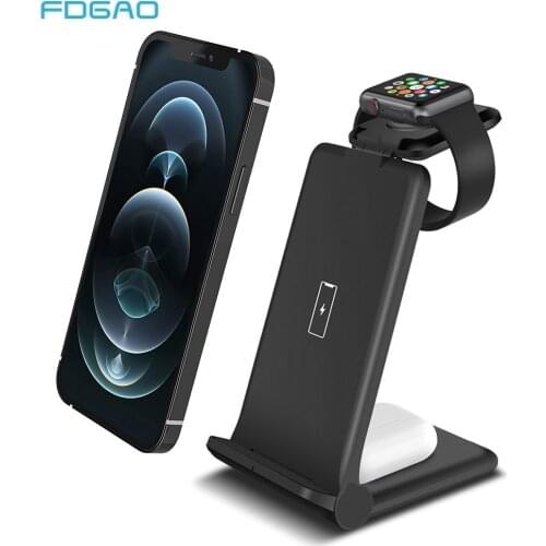 20W Qi Wireless Charger 3 in 1 Fast Charging Station for Apple Watch 6 5 4 3 2 iPhone 12 11 XS XR X 8 Airpods Pro Charger Stand