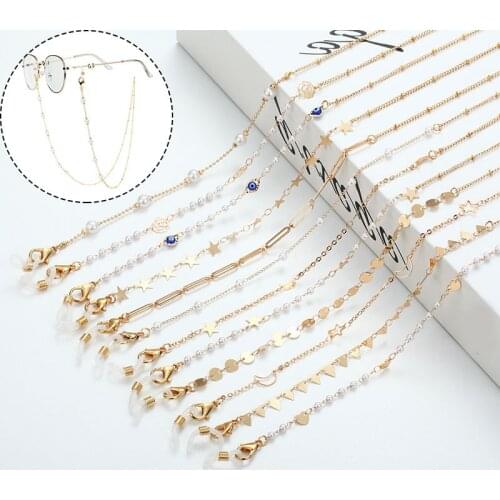 Metal Glasses Chain Fashion Sunglasses Mask lanyard Vintage Pearl Chain glasses women Fashion Glasses holder Chain on glasses