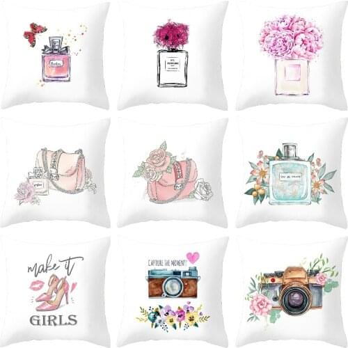 Pink Rose Pillowcase Decorative Sofa Cushion Case Bed Pillow Cover Home Decor Car Cushion Cover Valentine Pillow Case 45*45cm
