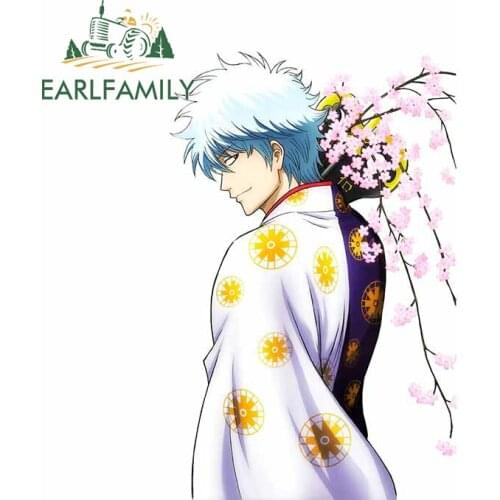 EARLFAMILY 13cm x 9.8cm for Gintama Gintoki Sakata Car Stickers Scratch-proof Window Trunk Decal Graphics for Vehicle Bumper