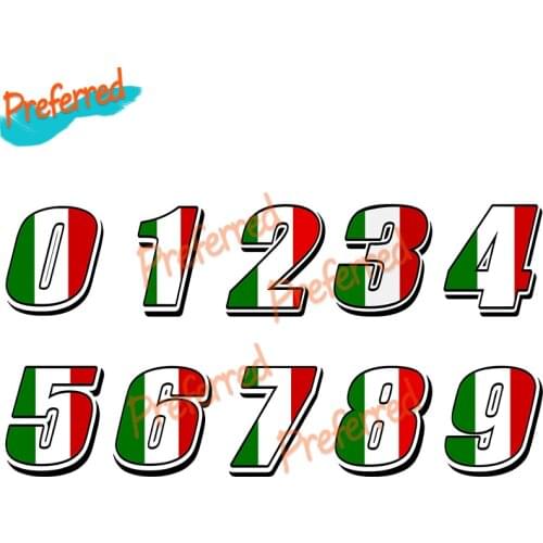 Italy Italian Flag Car Styling Racing Number Motocross Auto Stickers Bike Waterproof Decals Die Cutting Waterproof PVC