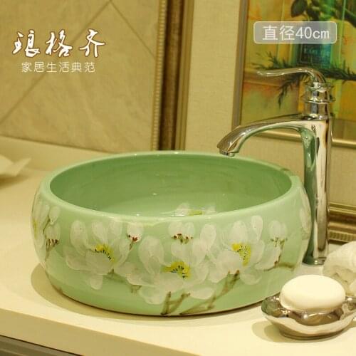 Above Counter Basin Ceramic Above Counter Basin Washbasin Bathroom Lavatory Round Basin Art Basin Vanity Home