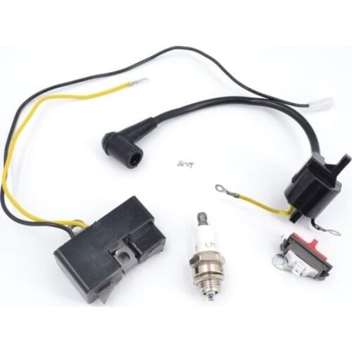 2 Parts Ignition Coil Module Kit Spark Plug Set for Husqvarna 61 162 266 Jonsered 630 670 Chainsaw Old Type Ignition Coil Set