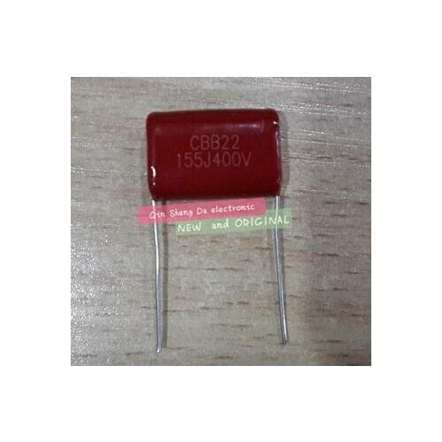 100pcs 400V 155J 1.5uF P=20MM CBB Capacitor