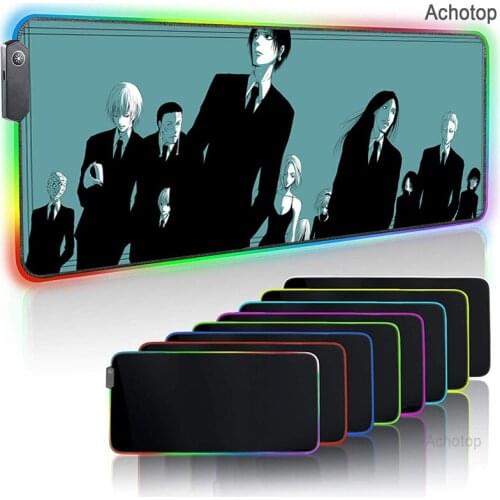 Hunter X Hunter Mouse Pad RGB Popular Glowing Usb Led Mousepad Large Gamer Anime RGB Mouse Carpet Rubber Mouse mat with Backlit