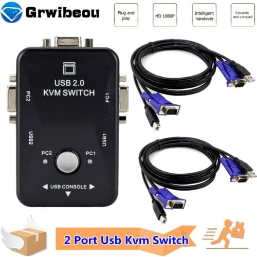 KVM Switch vga Cable High Quality USB 2.0 vga splitter Box for USB Key keyboard mouse monitor adapter usb Printer switch